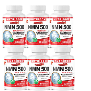 NMN 500mg | NAD+ Precursor | Nicotinamide Mononucleotide | 60 Vcaps | 6 Pack