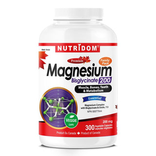 Nutridom Magnesium Bisglycinate 200mg (300 Capsules)
