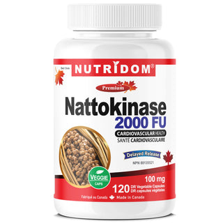 Nattokinase 2000 FU delayed release enzyme supplement 120 vegan capsules