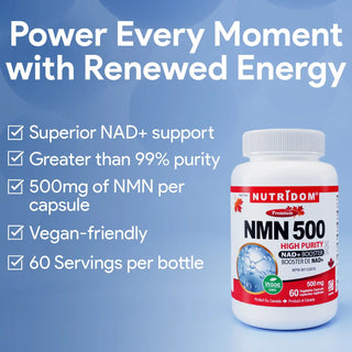 Nicotinamide Mononucleotide 500 mg NMN supplement bottle