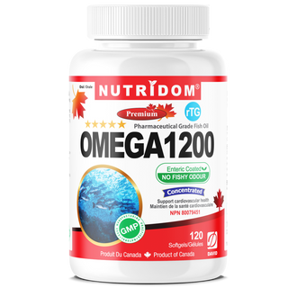 Nutridom rTG Omega-3, huile de poisson, 1 000 mg (120 gélules)