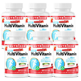 Nutridom Multivitamines pour hommes, 60 gélules végétales - Lot de 6