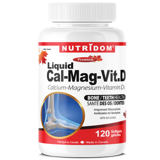 Calcium 750mg + Magnesium 250mg + Vitamin D3 | Bone and Teeth Support | 120 Softgels