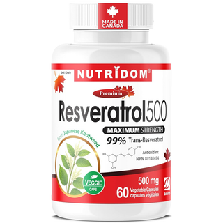 Nutridom Resveratrol 500 mg Trans Resveratrol 60 Vegan Capsules Bottle