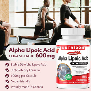 Nutridom Alpha Lipoic Acid 600mg | Antioxidant & Metabolism Support | 60 Vcaps