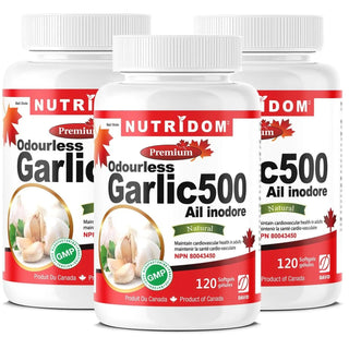 Odourless Garlic 500mg | Cardiovascular & Immune Support | 120 Softgels | 3-Pack