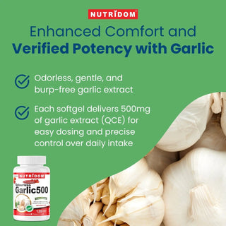 Odourless garlic 500 mg heart and immune support capsules