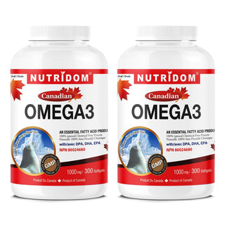 뉴트리돔 오메가-3 | 1000 mg 캐나다 하프물개 오일 | 천연 DPA | 소프트젤 300개