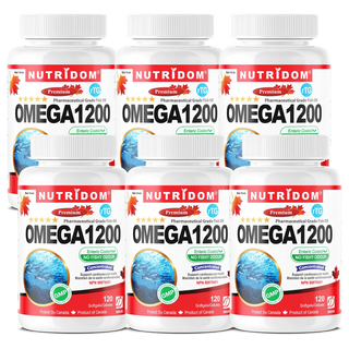 Omega 1200 Fish Oil | IFOS 5-Star | rTG Formula | 120 Softgels | 6 Pack