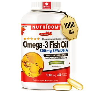 Omega 3 fish oil 1000 mg EPA 180 mg DHA 120 mg 300 softgels