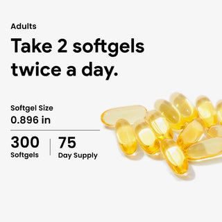 Omega 3 fish oil daily wellness supplement 300 softgels