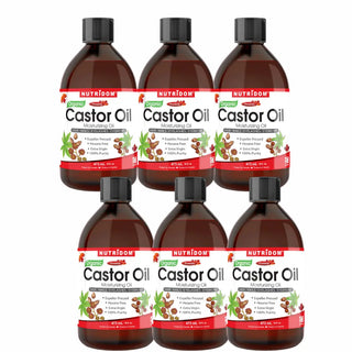 Organic Castor Oil | 100% Pure | Hexane-Free | Cold Pressed | 473ml | 6 Pack