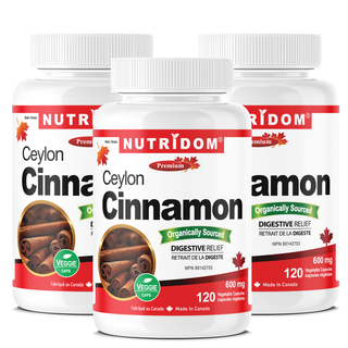 Organic Ceylon Cinnamon 600mg | Cinnamomum verum | 3 Pack