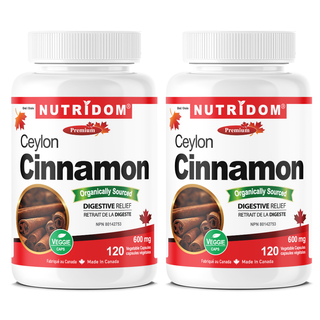 Organic Ceylon Cinnamon 600mg | Cinnamomum verum | Carminative | 2 Pack