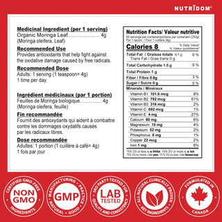Organic Moringa Leaf Powder LABEL