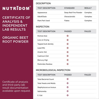 Organic beetroot powder natural plant based supplement