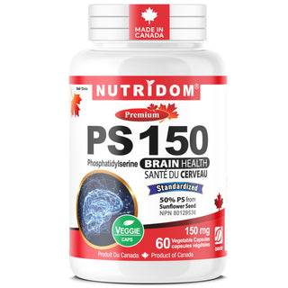 PS Phosphatidylserine 150mg | Sunflower Lecithin Sourced | Soy Free | 60 Vcaps