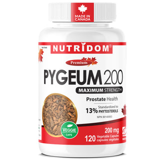 Nutrdom Pygeum 200 supplement bottle on a white background