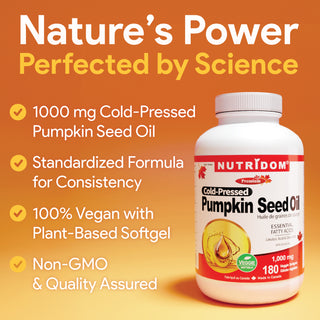 Pumpkin seed oil 1000 mg supplement cold pressed softgels