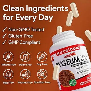 Pygeum bark extract capsules daily wellness supplement