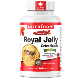 Nutridom Royal Jelly supplement bottle on a white background