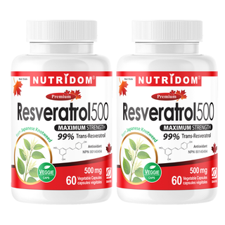 Resveratrol 500mg | 99% Trans-Resveratrol | Japanese Knotweed | 60 Vcaps | 2 Pack