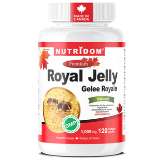 Nutridom Royal Jelly supplement bottle on a white background
