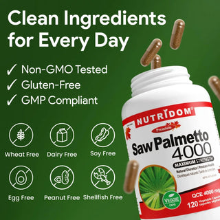 Saw Palmetto vegan capsules herbal extract formula