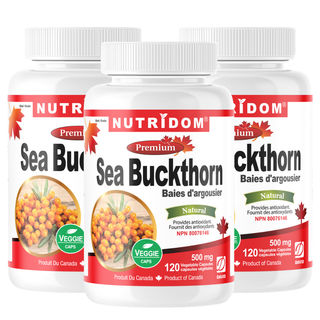 Sea Buckthorn 500mg | 3 Pack | 90 Day Supply | Hippophae rhamnoides