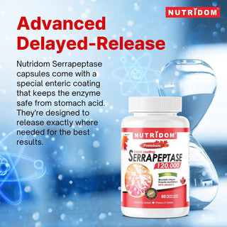 Serrapeptase enteric coated vegan capsules enzyme dietary supplement