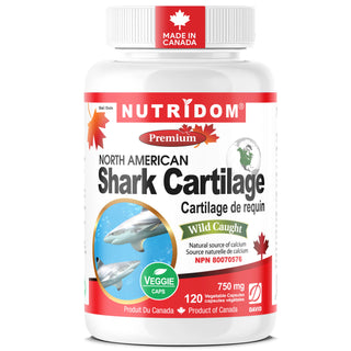 Shark Cartilage 750mg | Natural Calcium for Bone and Teeth Support | 120 Vcaps
