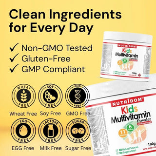 Sugar free kids multivitamin powder dietary supplement