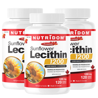 Sunflower Lecithin 1200mg | 120 Softgels | 3-Pack