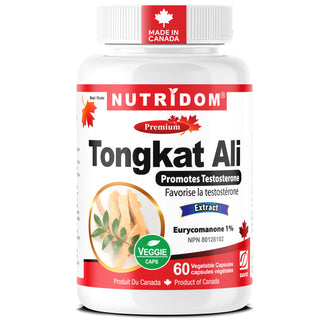 Nutridom Tongkat Ali 200mg | Premium Longjack Extract | 1% Eurycomanone | 60 Vcaps