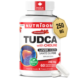 Nutrdom Tudca with Choline supplement bottle on a white background