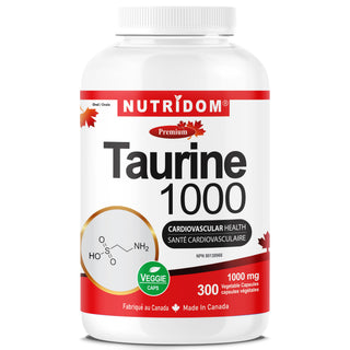 Taurine 1000 mg for Cardiovascular Health and Athletic Performance, 300 Vcaps