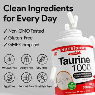 Taurine 1000 mg for Energy Metabolism and Exercise Performance