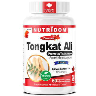 Tongkat Ali 200 mg standardized 1 percent eurycomanone supplement 60 vegan capsules