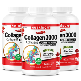 Type II Collagen 500mg | Chicken Cartilage | Hydrolyzed Peptides | Joint Support | 3 Pack