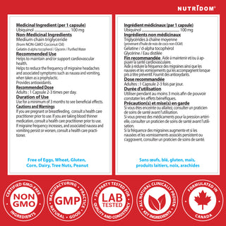 Nutridom Ubiquinol 100mg | Active CoQ10 Antioxidant | Heart & Cellular Support | 30 Softgels