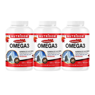 Nutridom Omega-3, huile de phoque du Groenland canadienne 1 000 mg (300 gélules)