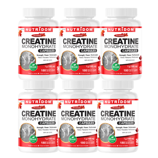뉴트리돔 크레아틴 알약, 100% 크레아틴 모노하이드레이트 1000mg x 180캡슐 | 비건 | 캐나다산