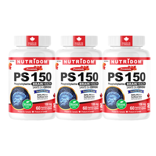 PS-150 Phosphatidylserine 150 mg | Cognitive Support | 60 Vcaps- 3 Pack