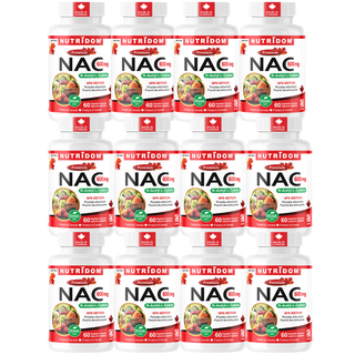 Nutridom NAC 600mg | Antioxidant & Detox Support | 60 Vcaps - 12 Pack