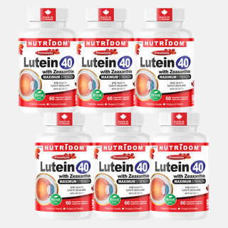 Nutridom Lutein 40 mg + Zeaxanthin 5 mg | Marigold Flower Extract | 60 Vcaps - 6 Pack