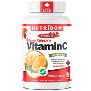 Nutridom Timed Release Vitamin C 1000mg | Citrus Bioflavonoids & Rose Hip | 120 Tablets