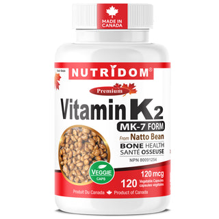 Nutridom Vitamin K2 120mcg | MK-7 | Natto Derived K2 | 120 Vcaps