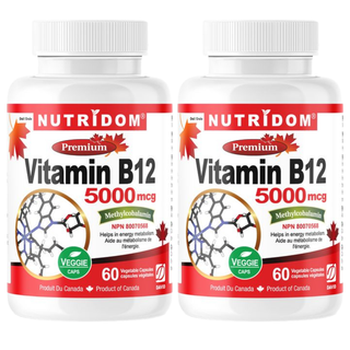 Vitamin B12 5000mcg | Methylcobalamin | 2 Pack | 120 Vegan Capsules