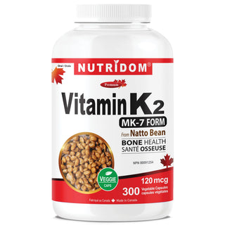 Vitamin K2 120 mcg MK7 natto derived supplement 300 vegan capsules