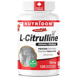 Nutridom L-Citrulline 750mg | Protein & Circulation Support | 120 Vcaps